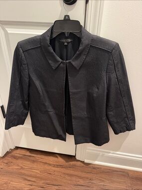 Preston & York Black Open-Front Cropped Blazer